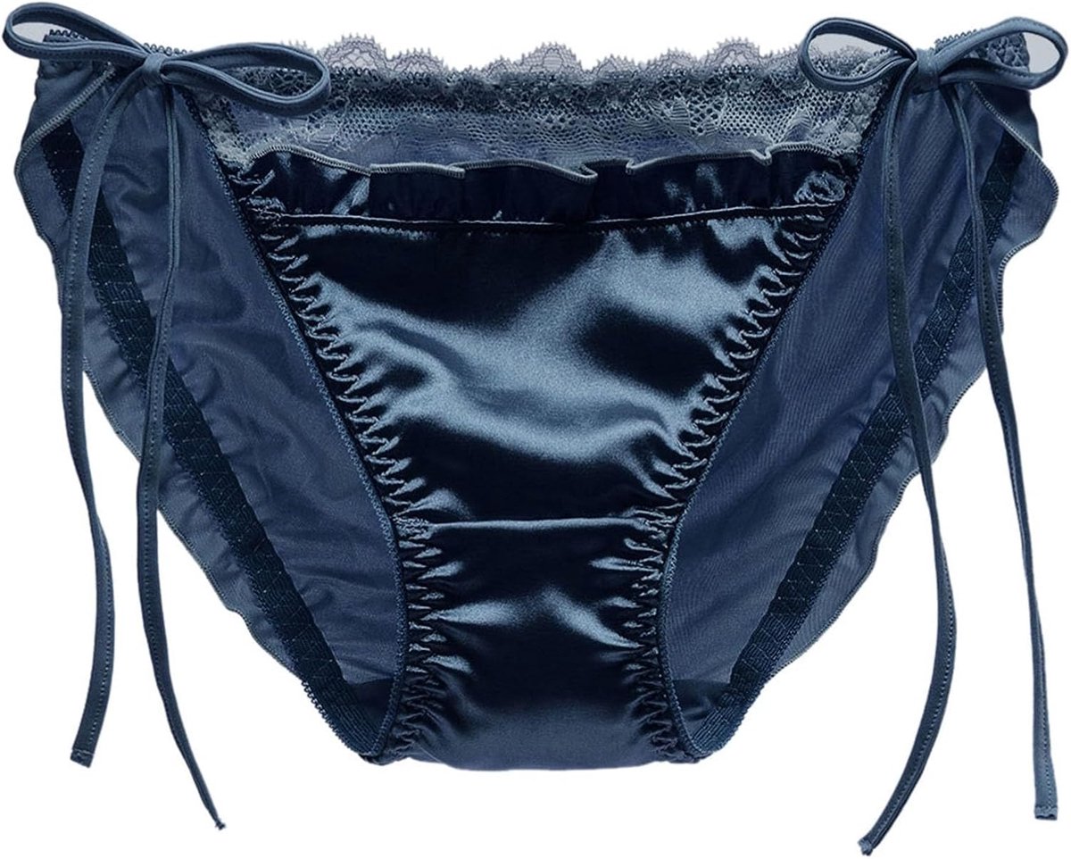 Lingerieset voor dames, kant, satijn, babydoll met bijpassende string, elegante stijl A64