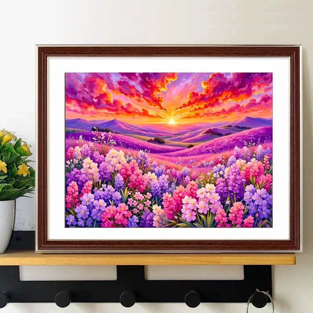 DIY kruissteekborduurpakket/Bloemen - Ochtendzon/gedrukt kruissteekpatroon borduurpakket (frame niet inbegrepen) 50*68CM