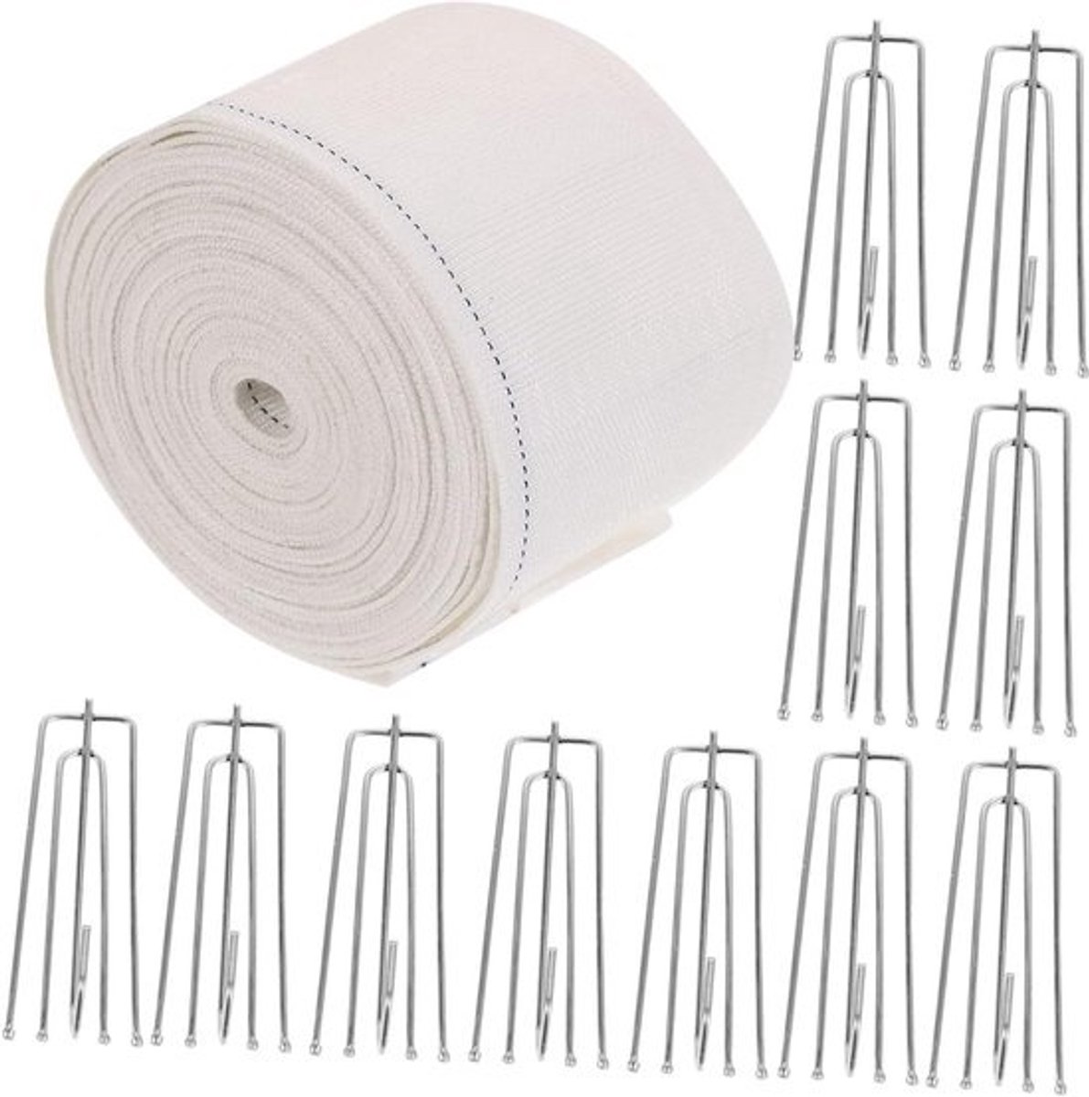 Gordijnhaken - Plisséhaken - Raambekleding ophangen - Stevig ijzer - 16 stuks - Wit