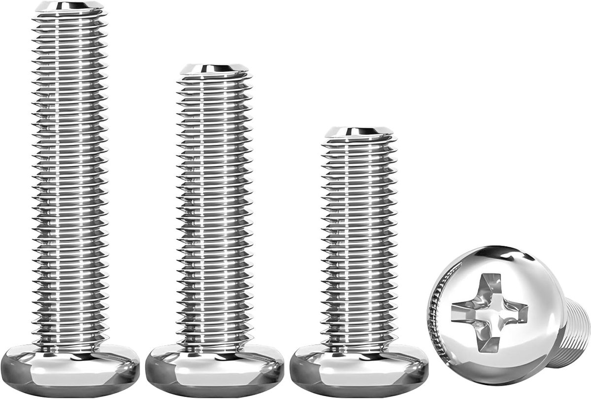 20pcs round head screws with cross slot, M5x10mm - ShopVlot