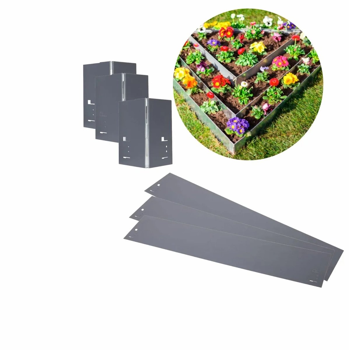 Bloembed [3 st: 120 x 13,5cm] | Bloembakken | Plantenbak buiten | Planten bakken