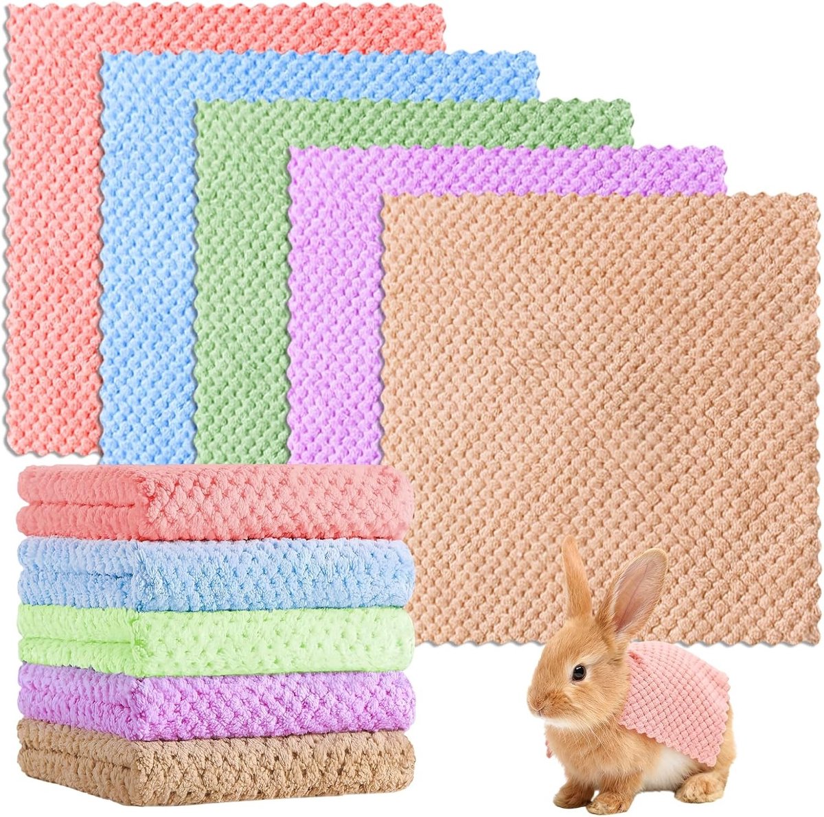 Zachte Fleece Dekens voor Cavia's - 10 Stuks, 30cm - Dierlijke Bedekking, Kooi Liner, Huisdieraccessoires