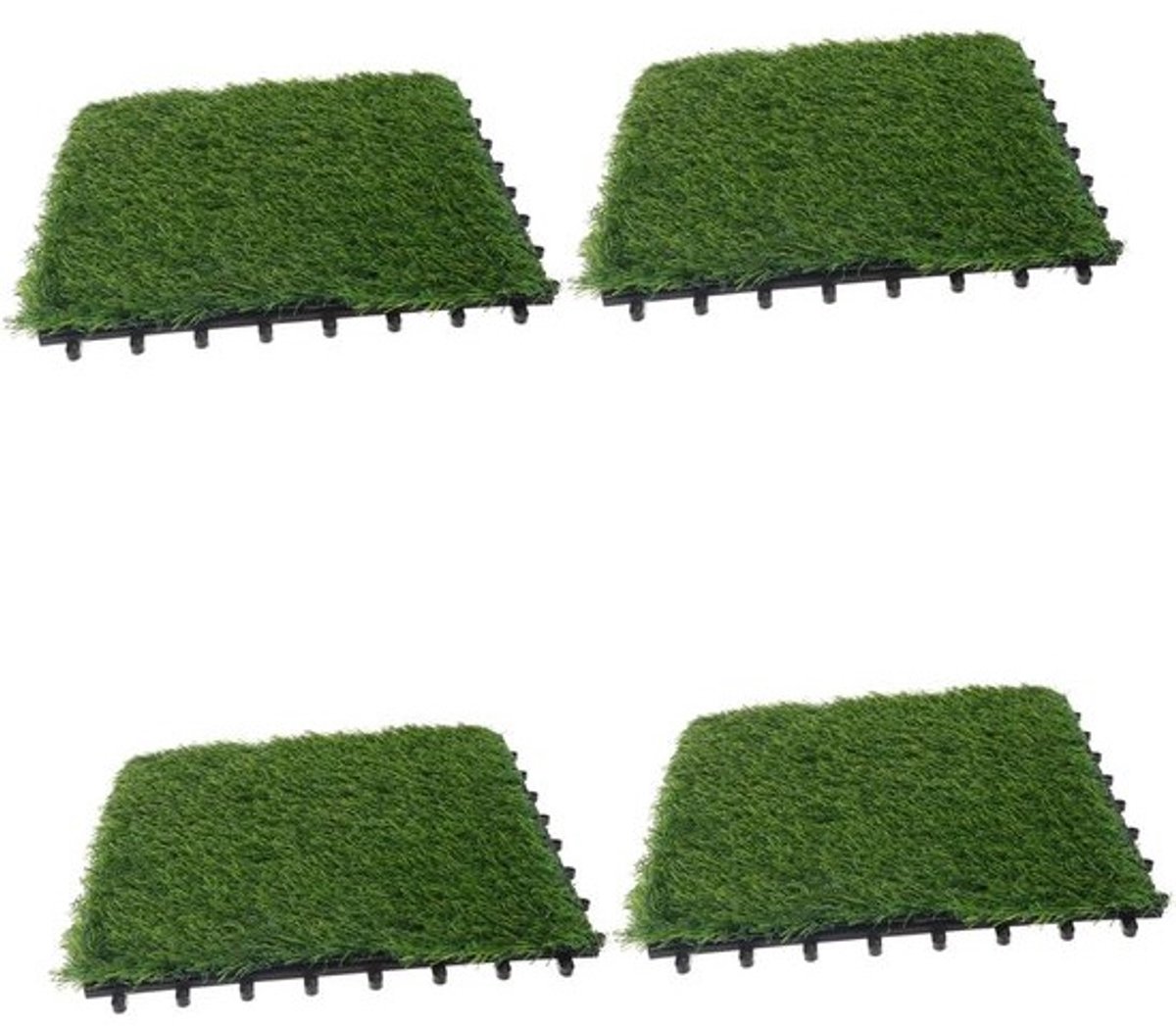 Kunstgrastegels - Nepgrasvloer - Tuindecoratie - Vergrendelingssysteem - 4 stuks - Groen