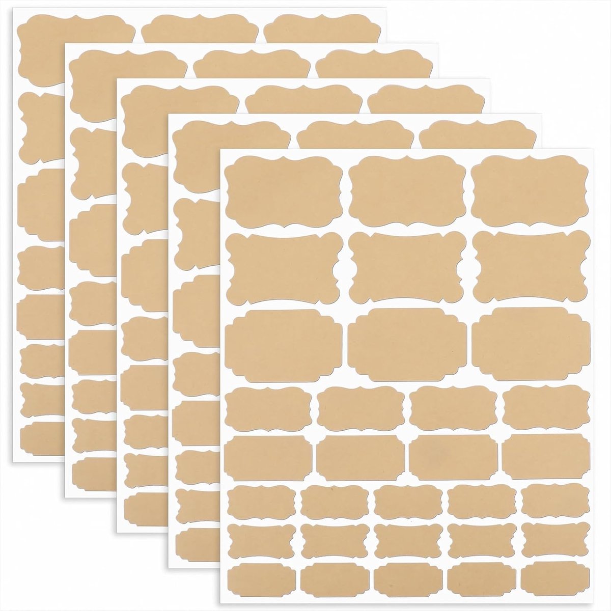 Stickers om te beschrijven 160 stuks - zelfklevend bruin - esthetische kruidenetiketten - perfect voor jampotten - ShopVlot