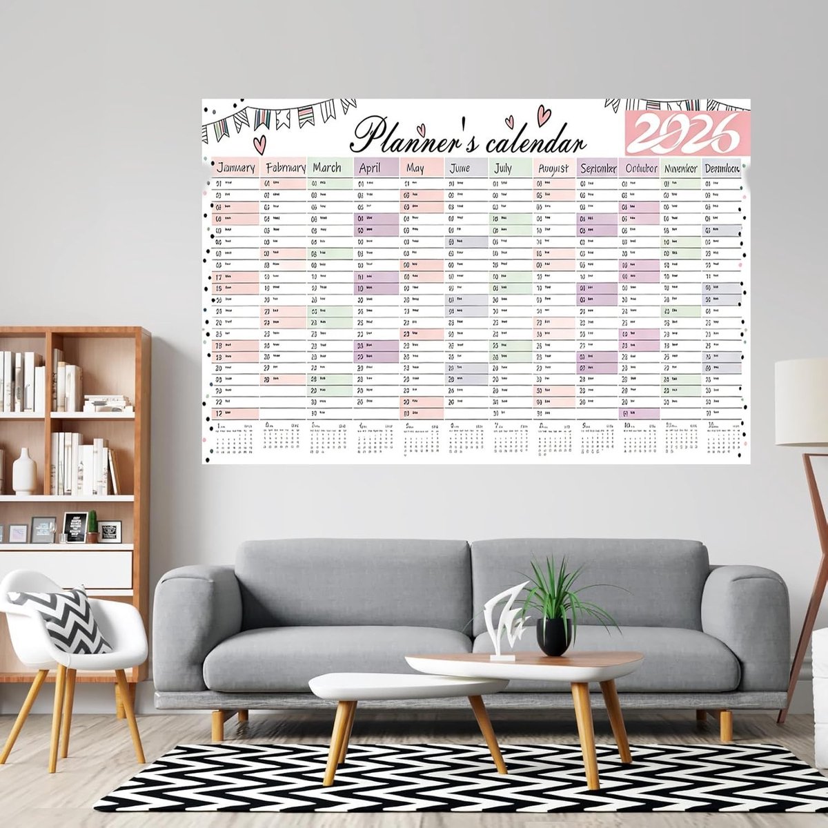 Muurkalender 2026 - 14 Maanden Jaarplanning met Planner - Ideaal voor Kantoor, Thuis en Cadeaus — cadeau in Kalenders & Planners - foto 3