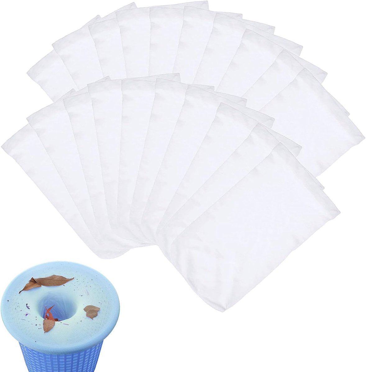 20 stuks skimmer zwembadsokken, herbruikbaar filter voor mand, voorfilter skimmer nylon elastisch voor het opvangen - ShopVlot