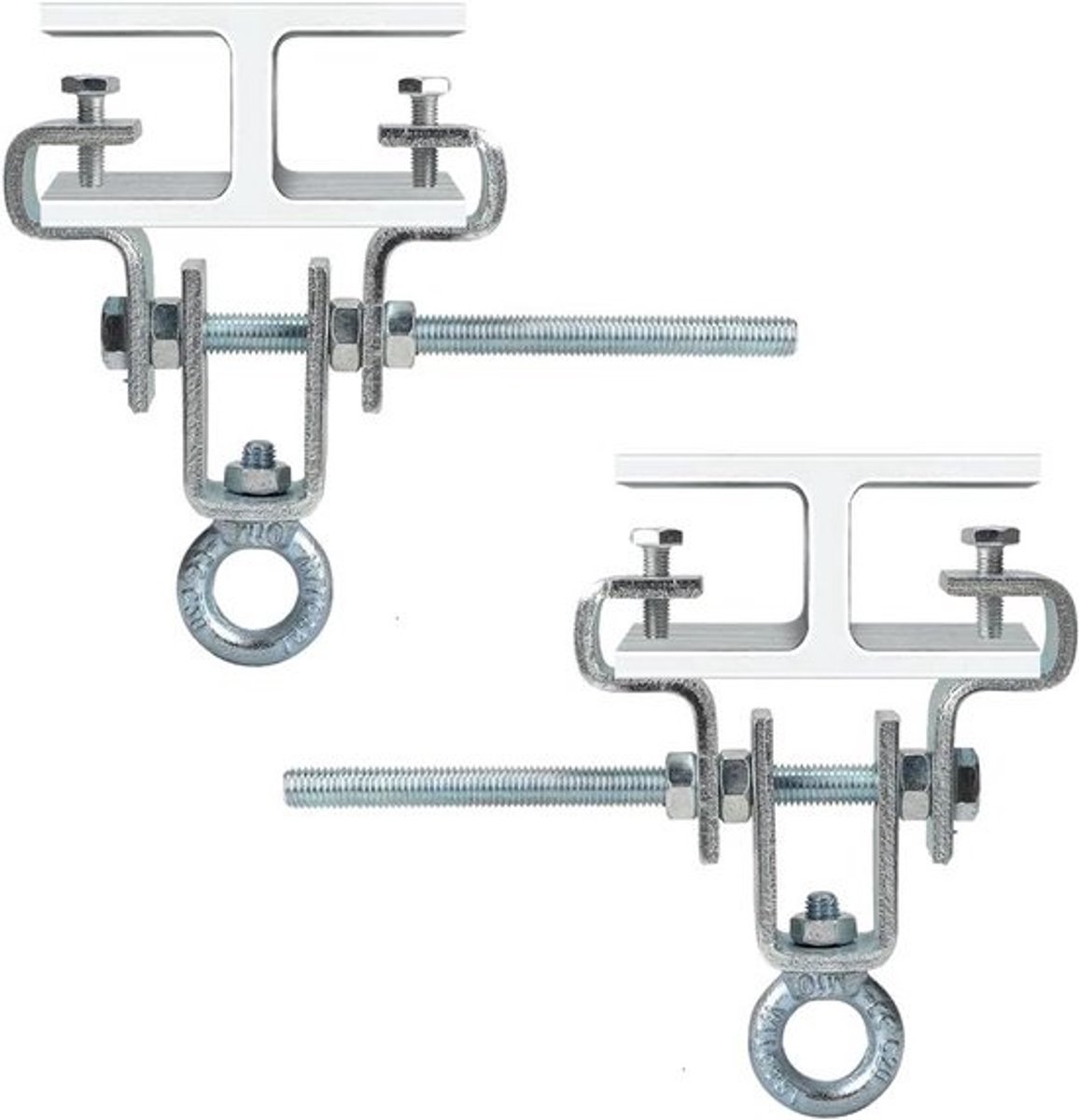 Ophanghaakjes voor bokszak - Set van 2 - Stalen draagklemmen - Verstelbaar van 63 mm tot 220 mm
