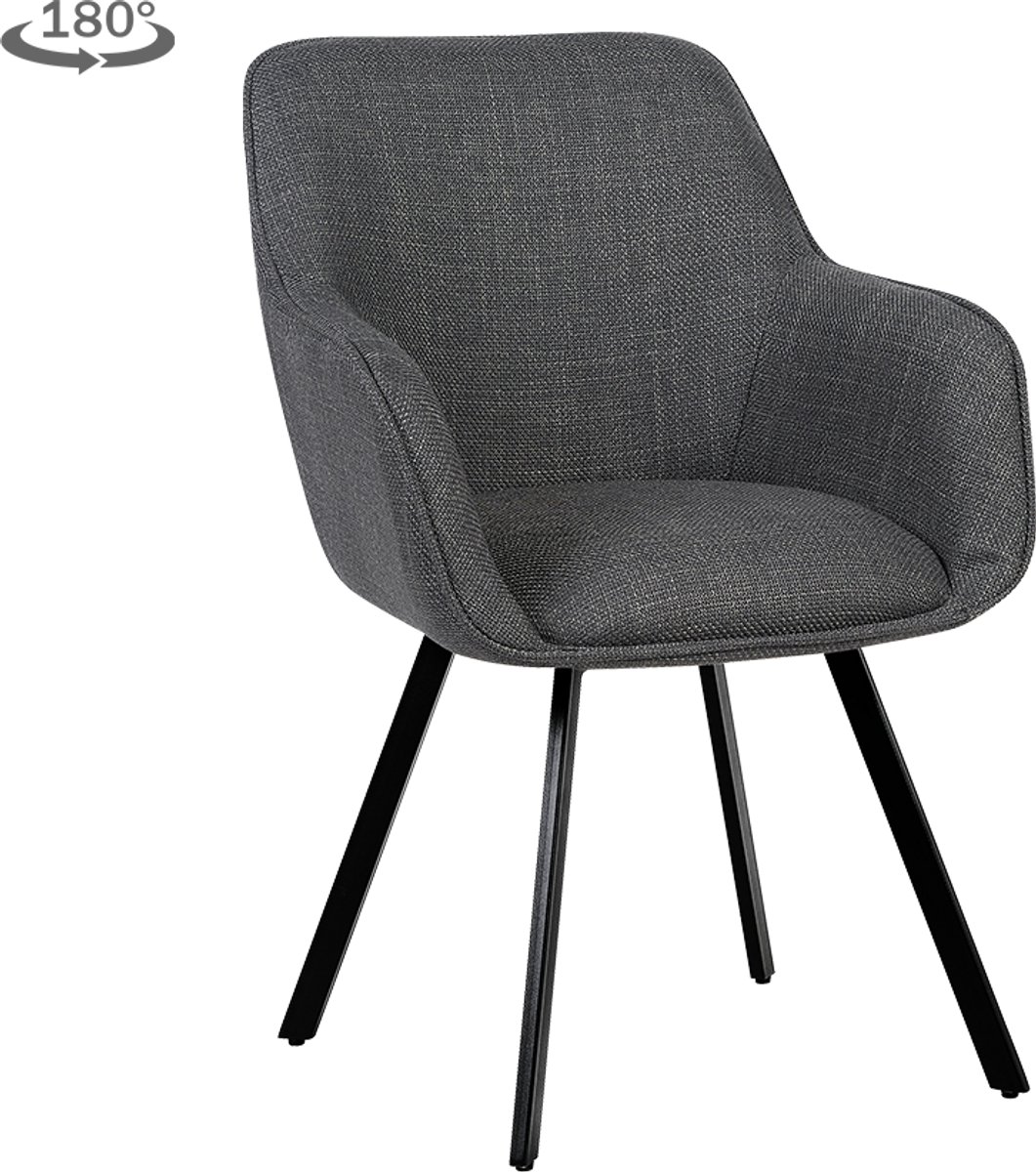 Tower Living Borgo armchair swivel 180? - Bjorn 19 antracite Antraciet