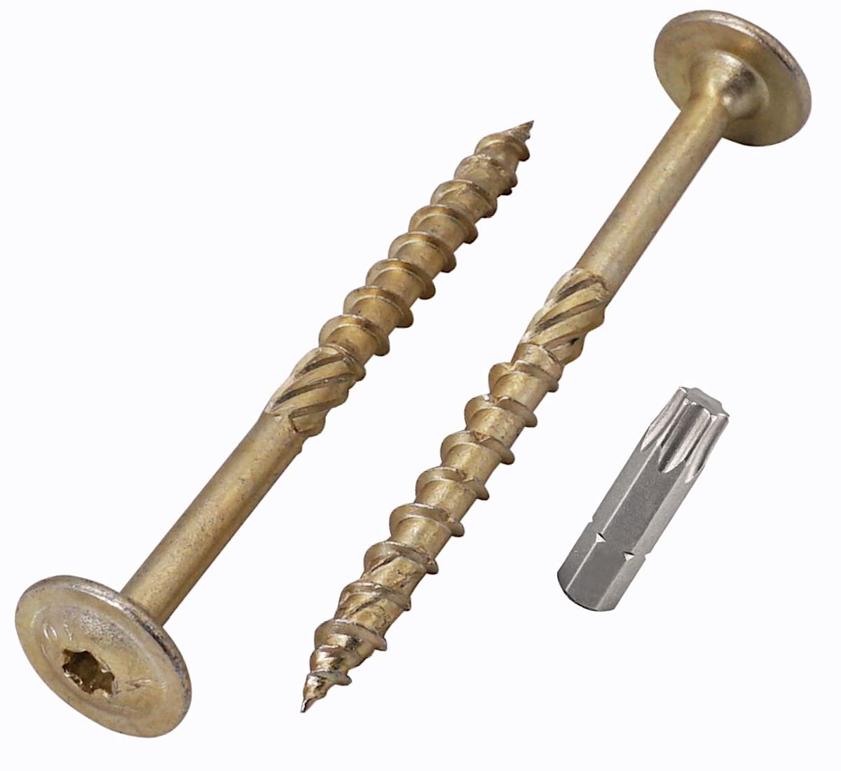 (Pack van 20 stuks) Gegalvaniseerd staal 8,0 x 120 mm gele houtschroeven, torx-kop, wafelkop, houtschroeven, gedeeltelijk schroefdraad (20, 8,0 x 120 mm)