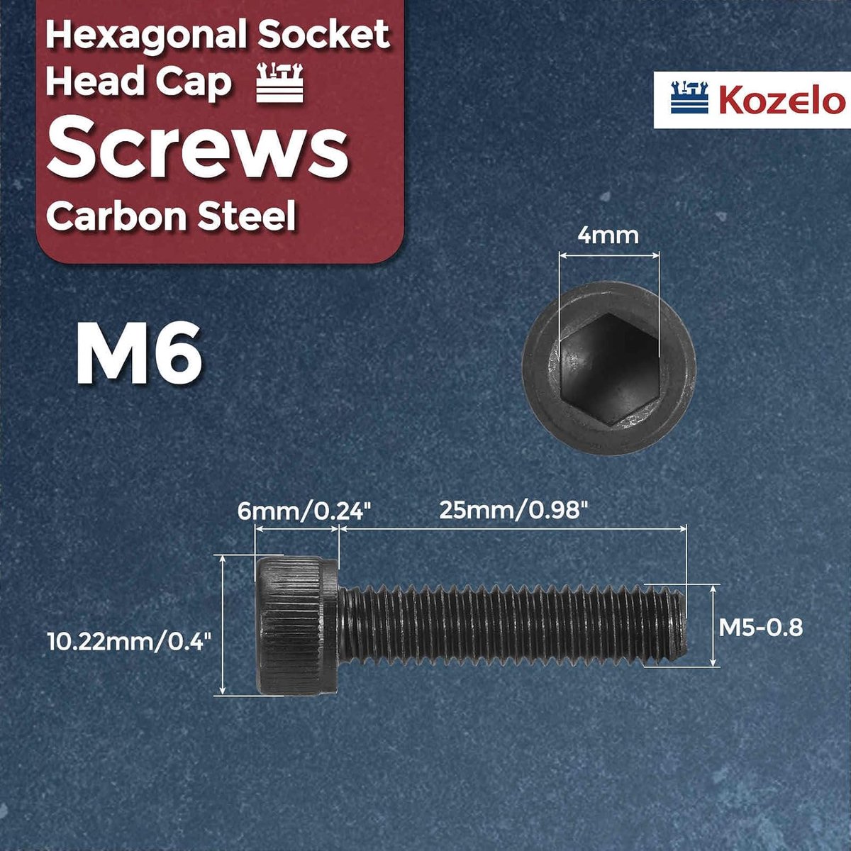 Cilinderkopschroeven - [M6-1 x 25 mm] Staallegering volledige schroefdraad zwart geoxideerde graad 12,9 zeshoekige binnenschroef voor mobiele 3D-printer, zwart