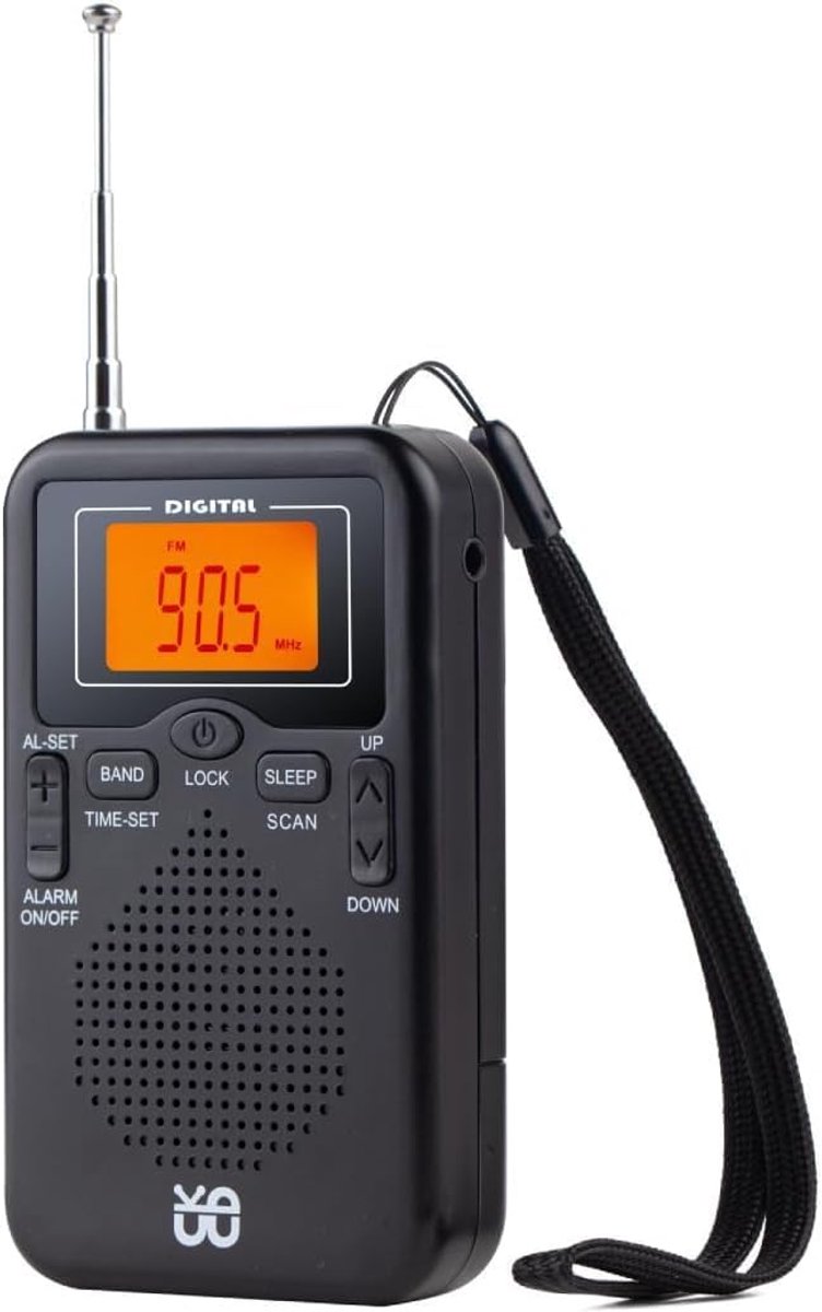 Handheld Mini Radio AM FM Dual Band Stereo Draagbare Pocket Radio Ontvanger met LED Display Luidspreker Wekker Zakradio - ShopVlot