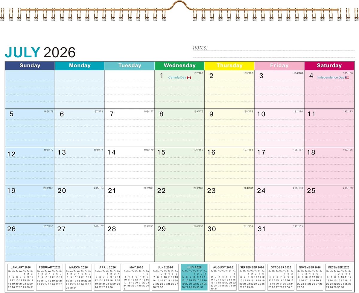 Wandkalender 2023-2024 - 38 x 30 cm - Hoogtepunten en feestdagen - Efficiënte planning voor meer productiviteit - ShopVlot