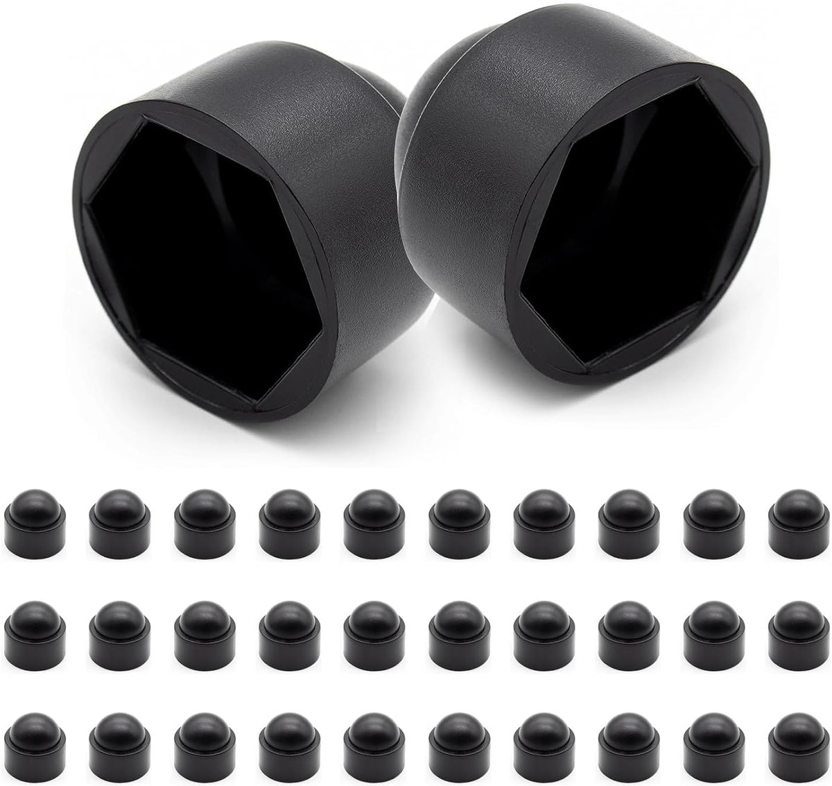30pcs M10 Black Plastic Hex Nuts Covers - ShopVlot