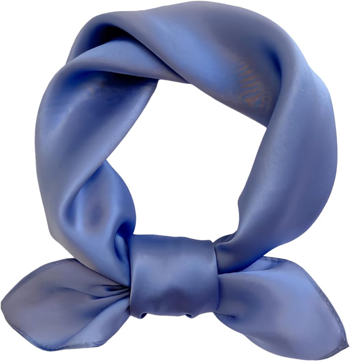 Zijden Sjaal Dames 53 x 53 cm - 100% Moerbeizijde - Effen Dusty Blue - Elegant mode-accessoire - ShopVlot
