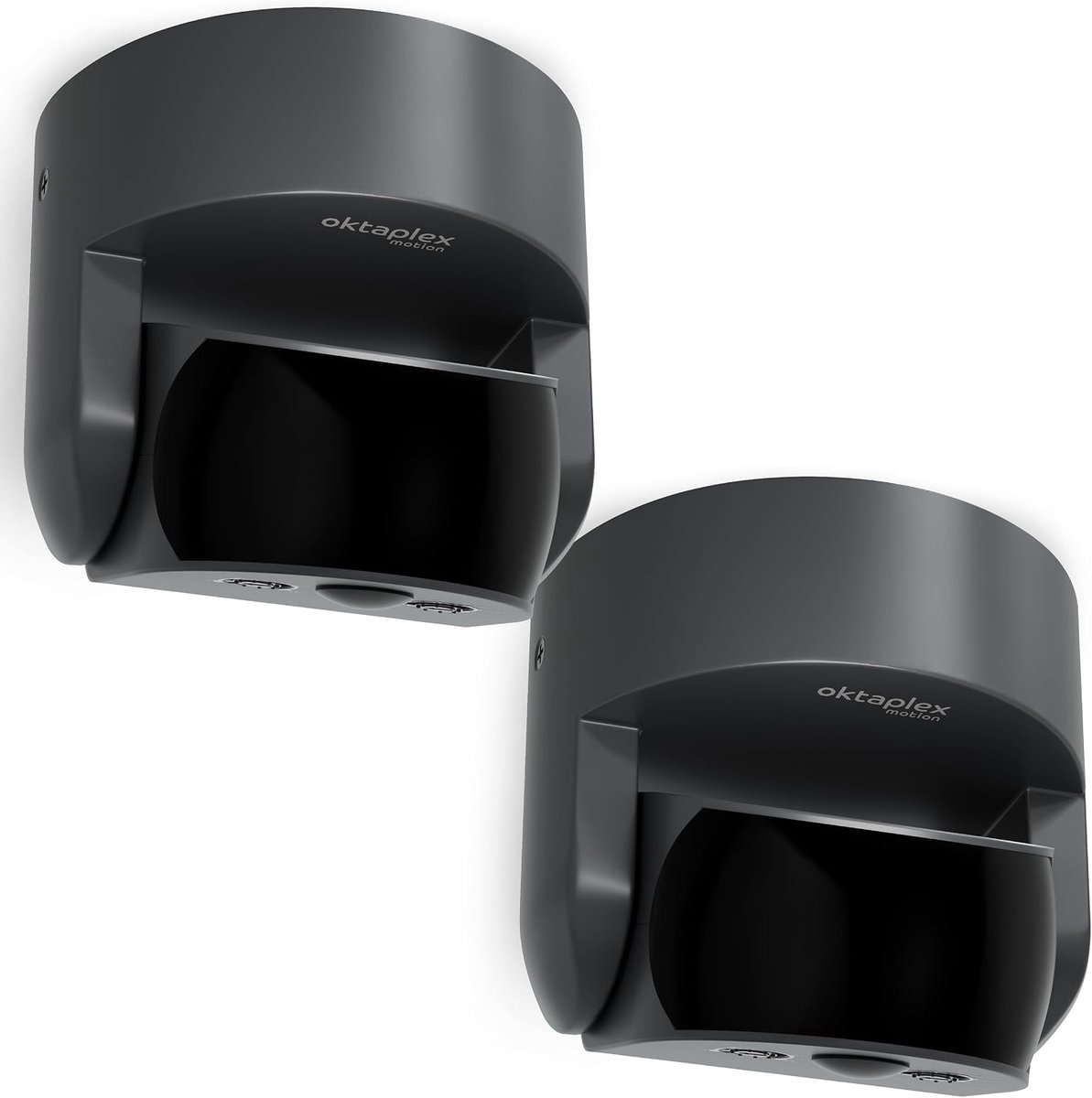 Oktaplex Bea 2x motion detector outdoor IP65 rotatable 180° PIR sensor 10 m range 230 V anthracite surface mounted - ShopVlot