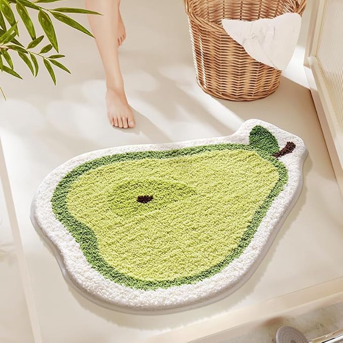 Badmat‑peer vorm‑imitatie kasjmier 50x80cm | Antislip absorberende vloermat voor badkamer, toilet, entree