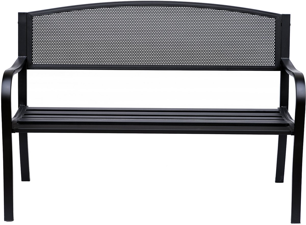 Tuinbank - parkbank - 2 - zits - staal - zwart - B127 x D60 x H87 cm