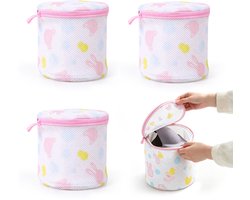 Waszak – Set van 3 – 15 x 16 cm – Wasnet – Lingeriewaszak – Wasnet voor bh's – Waszak – Ophangbaar – Machinewasbaar – Lichtgewicht – Draagbaar – Waszak van mesh – Geschikt voor ondergoed, sokken, enz.