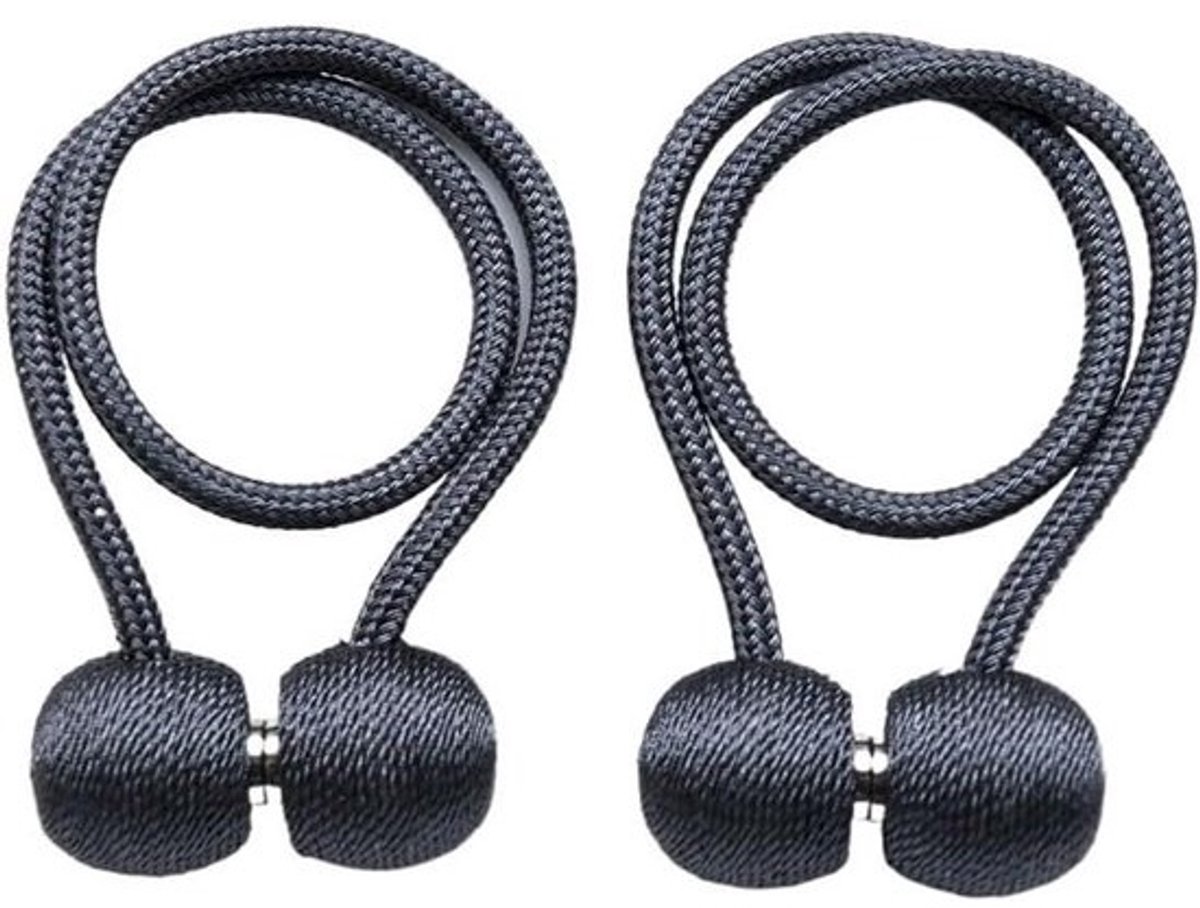 Gordijnaccessoires - Houders - Gespen - Interieur vernieuwen - Magnetische sluiting - 2 stuks - Donkergrijs