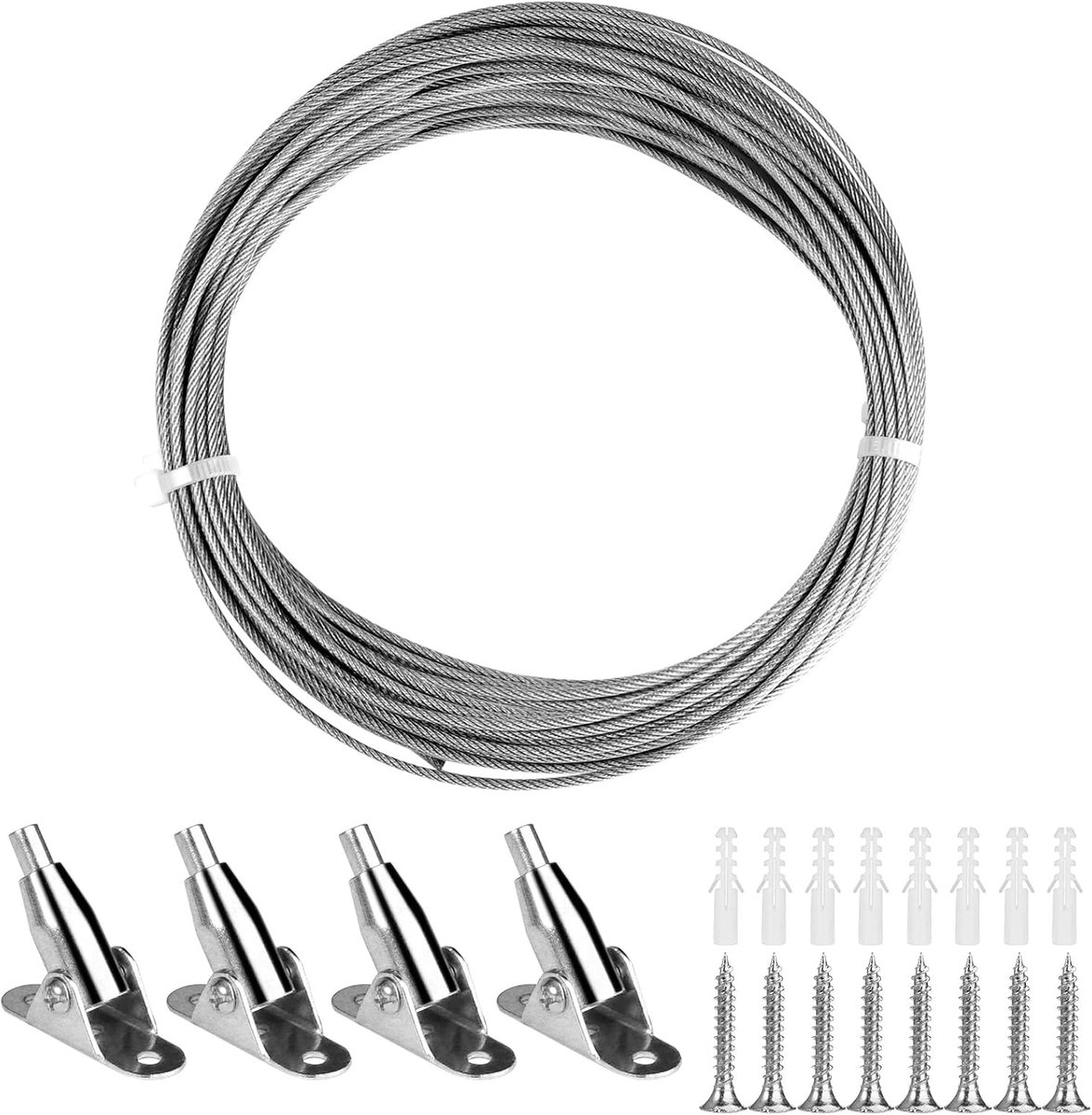 Duurzame Stalen Kabel met PVC Coating - 2 mm x 10 m voor Beveiliging en Ophangdoeleinden