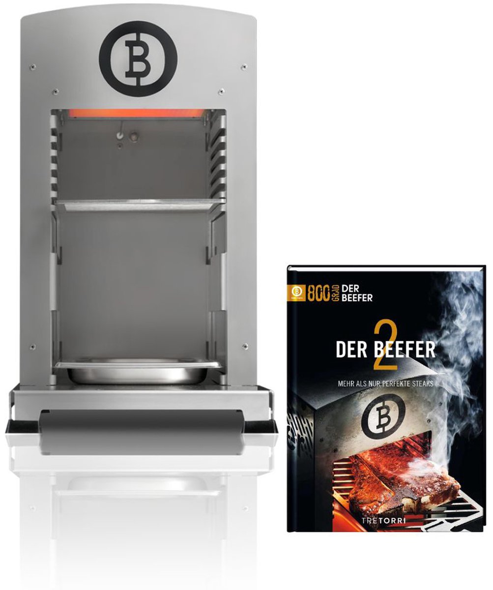 BEEFER One Pro DE/AT 50 mbar Propaan 800°C Oberhittegrill met kookboek "Der BEEFER 2" in set - 1110001-Set2