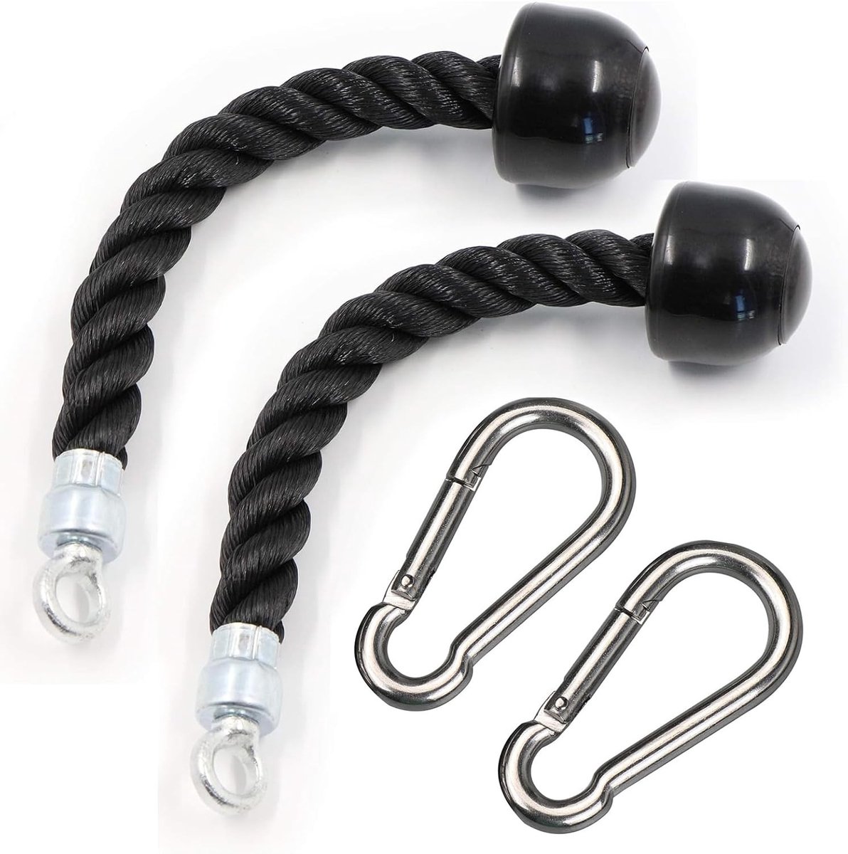 Tricep Rope Set van 2 Stuks voor Effectieve Armtraining, Geschikt voor Fitness en Multi-Studio Oefeningen, Duurzaam Nylonmateriaal