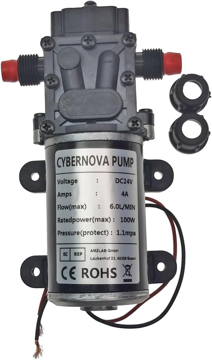 CYBERNOVA DC 24 V, 6 L/Min, Backflow Diaphragm Pump, Self-Priming Water Pump for Cooling, Dust Removal, Garden and RV - ShopVlot