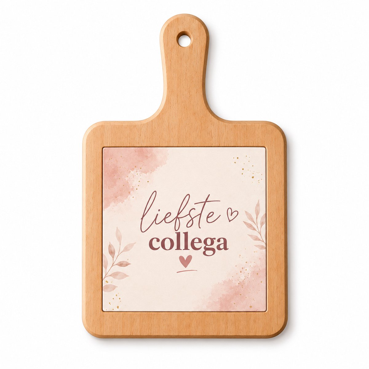 Kaasplank Liefste Collega – Met Keramische Tegel 15 x 15 cm – Houten Serveerplank 18 x 31 cm – Cadeau voor Collega
