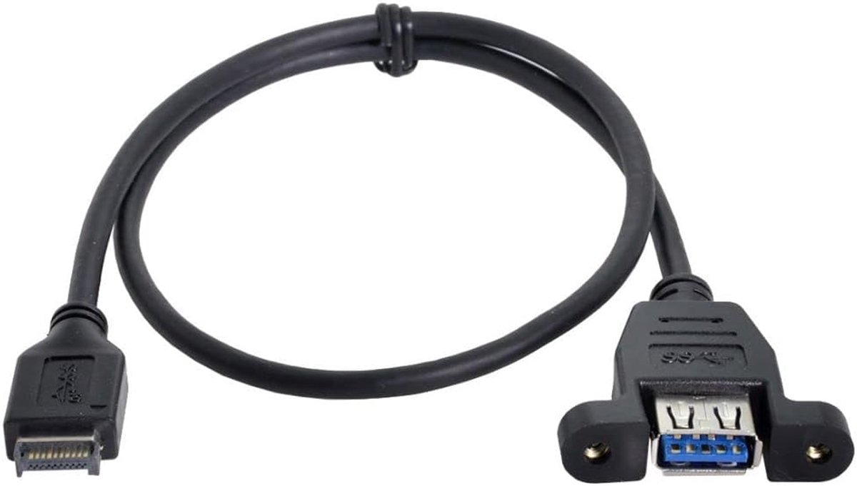 USB 3.1 Type-E Front Panel Header - 50 cm - USB 3.0 Type-A Female - Uitbreidingskabel voor PC - ShopVlot