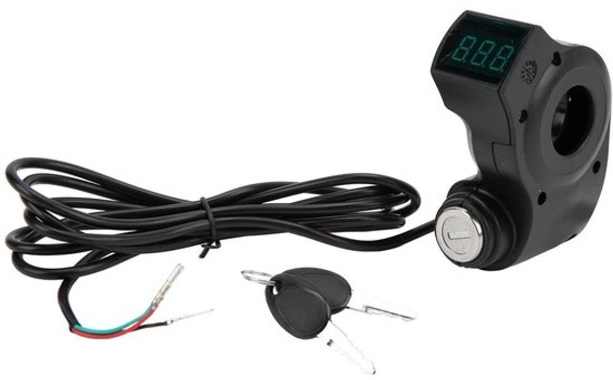 Elektrisch scootercontactslot - 3-pins stekker - Met startknop en digitaal display - Sleutels - Compatibel met M4-scooter - Veilig en handig - Onderdeelupgrade
