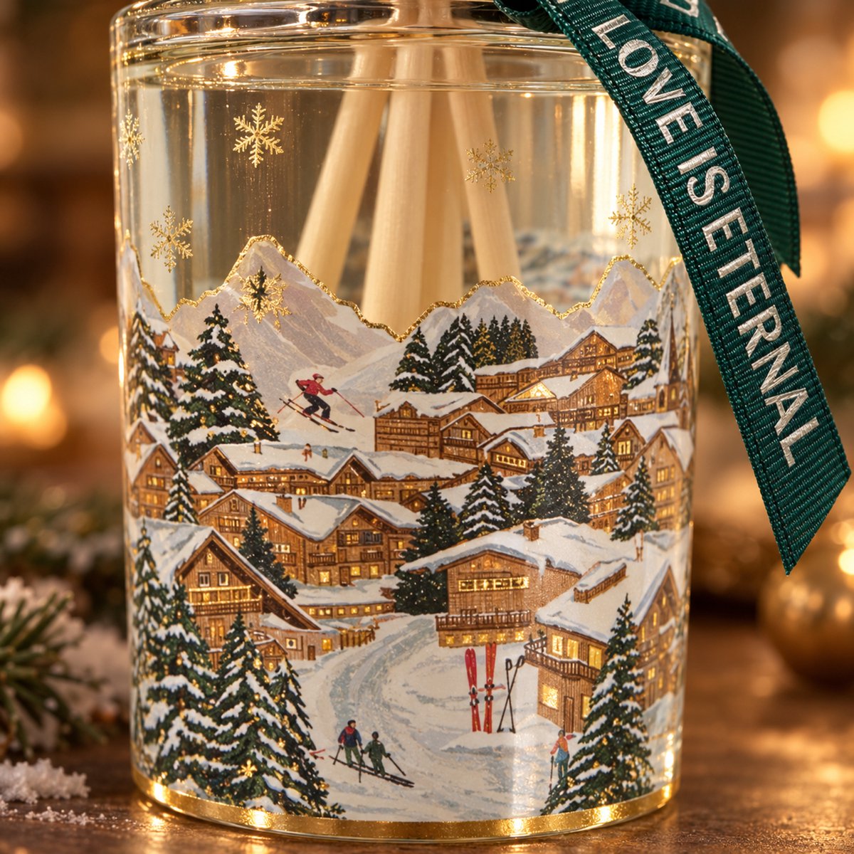 EasyMart Geurstokjes – Huisparfum Diffuser Set 2-Delig – 2x 200 ml Geurverspreider met Rotan Stokjes – Falling Snow & Iced Chalet – Luxe Kerstdecoratie en Kerstcadeau voor Woonkamer, Badkamer & Toilet — cadeau in Wonen & Interieur - foto 4