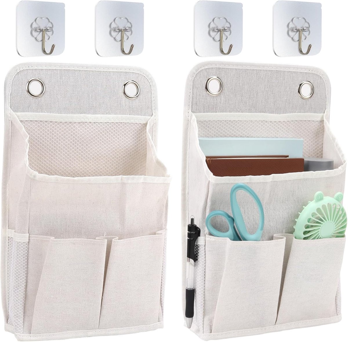 2 stuks hangorganizer, wandorganizer, campingorganizer, wit