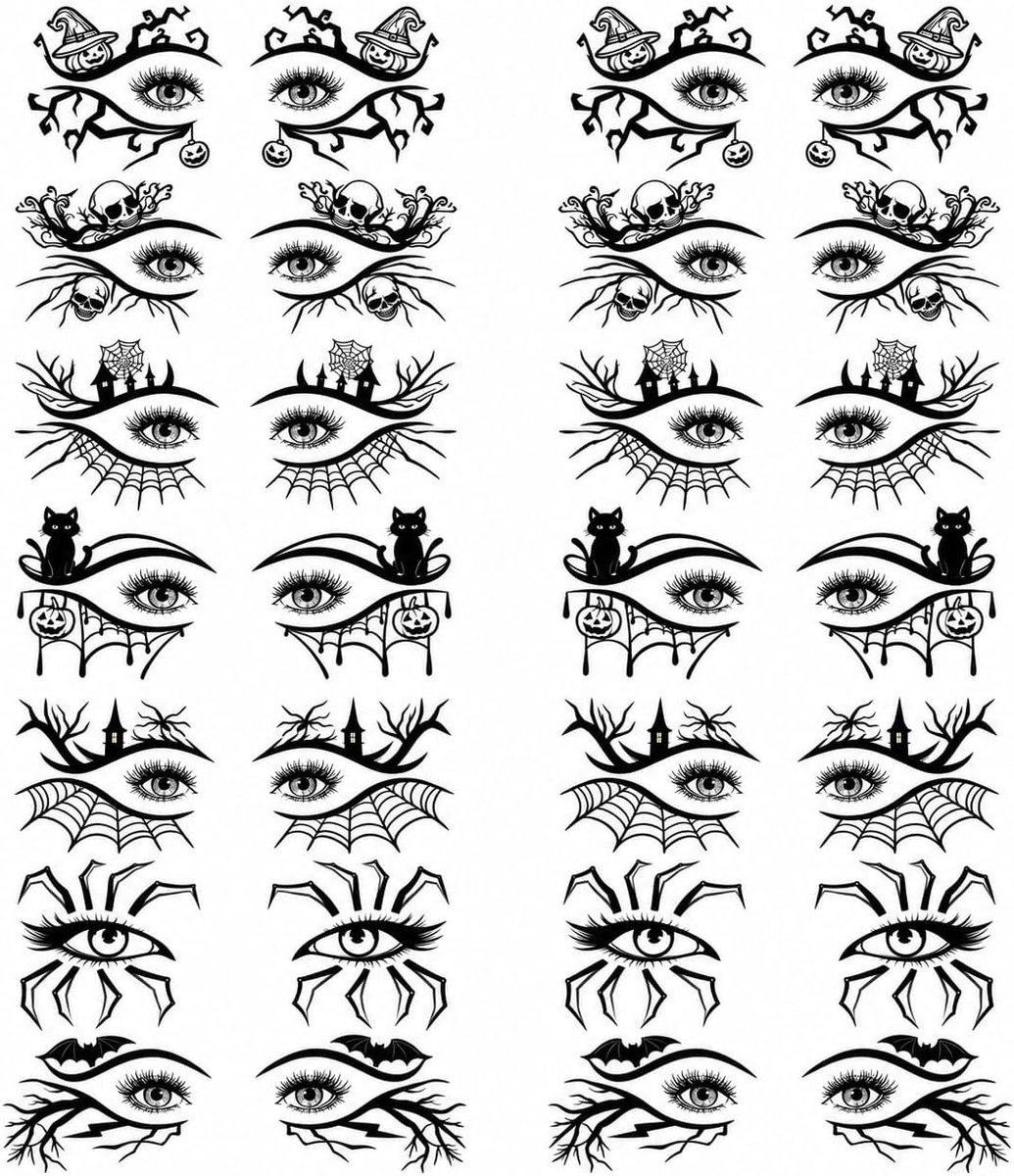 14 vellen Halloween tatoeages gezicht nep tatoeages