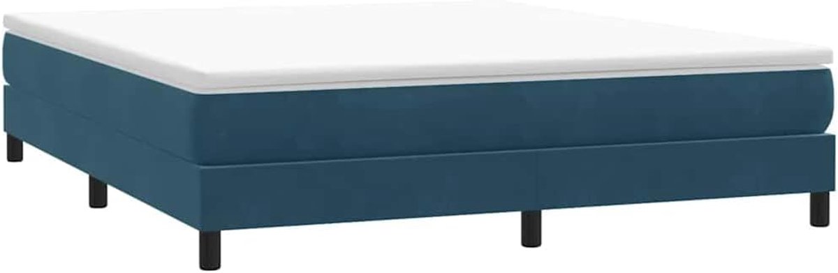 Zonder matras fluweel donkerblauw 180x210 cm lattenboden bedframe stevige poten slaapkamerbed luxe stoffenbed zachte fluwelen overkapping optimale nachtrust comfortabel slapen