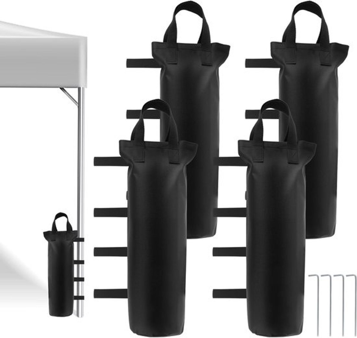 Set van 4 zware waterdichte en vouwbare zandzakken - voor tuin, strand en tent
