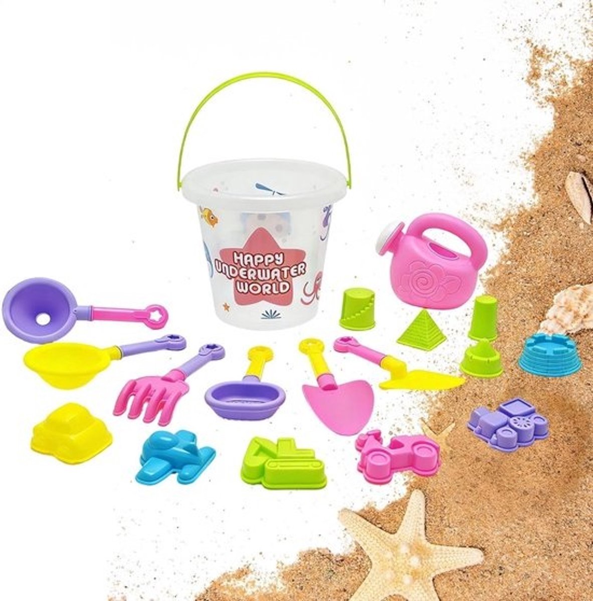 Zomerspeelgoed voor kinderen - Buitenset met emmer - Wateractiviteiten - Draagbaar reisontwerp