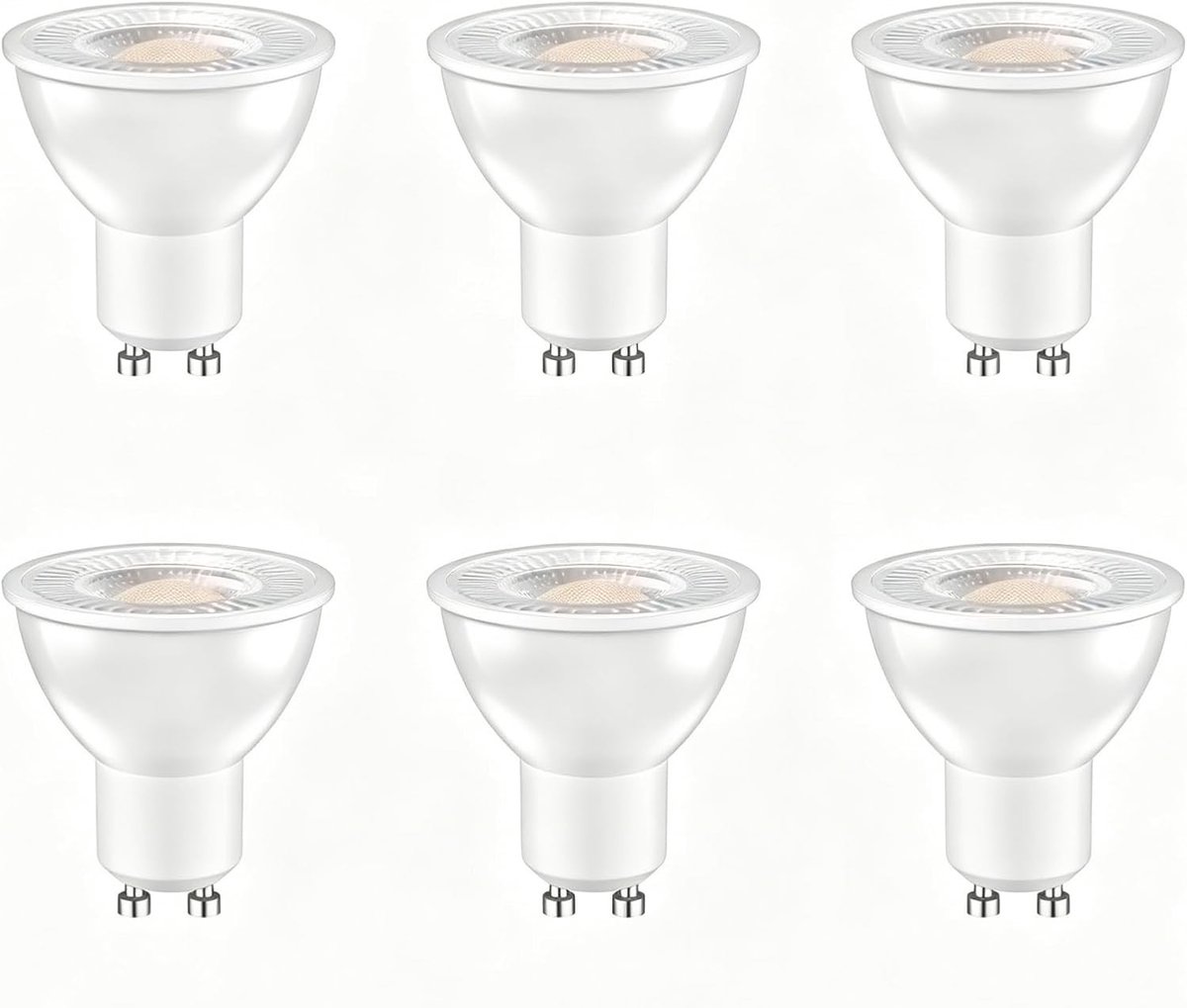 Energiezuinige 5W LED Lamp met Natuurlijk Wit Licht 4000K, Vervangt 50W Halogeenlampen, 500 Lumen, 120° Stralingshoek, Geschikt voor Inbouw- en Railverlichting, Set van 6 Stuks