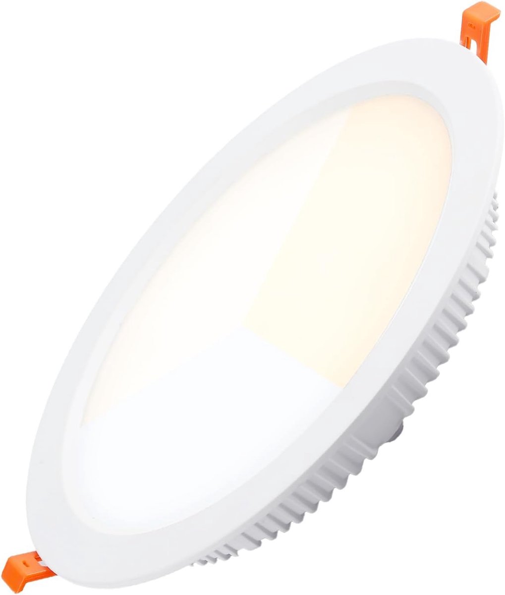 LED Downlight CCT Professionele LED-inbouwlamp, 25 W, 3000 K/4000 K/6000 K, kleurkeuze in driver, 110 lm/W, aluminium, Ø 23 cm buiten, diameter Ø 19 cm, CRI>85, binnen, keuken en eetkamer