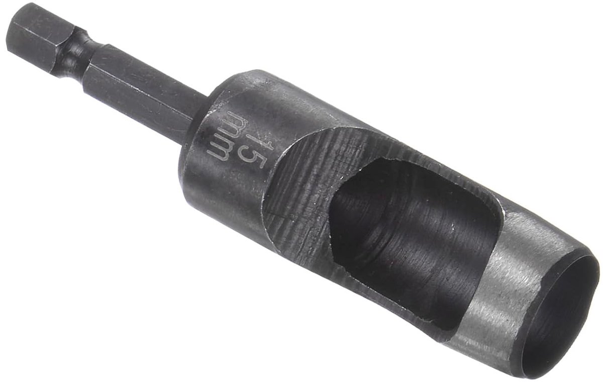 Perforator van leer, diameter 15 mm, perforator van staal met een hoog koolstofgehalte - (toepassingen: voor rubber, papier, zachte materialen)