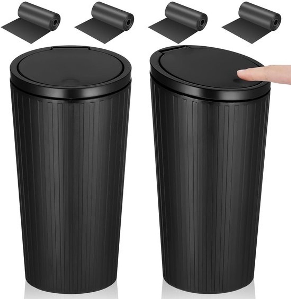 Set van 2 dichte afvalbakken - Met deksel en 4 wielen - Waterdichte afvaloplossing voor thuis en kantoor