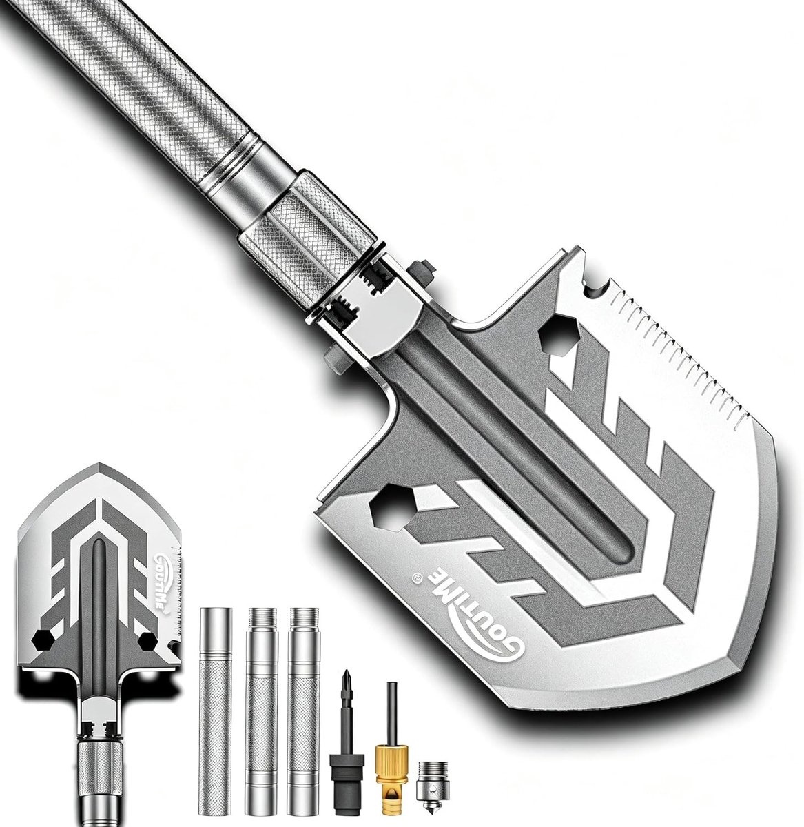 Vouwbare en Afneembare Camping Schep - Multi-inzetbare Spade Kit met Opbergtas voor Kamperen, Hiking en Overleven in de Natuur