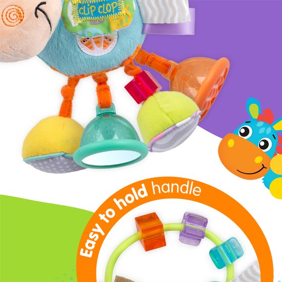 Playgro Clip Clop Rammelaar REFRESH - Blauw - Activiteitenspeeltje - Kraamkado van Playgro — afbeelding 3