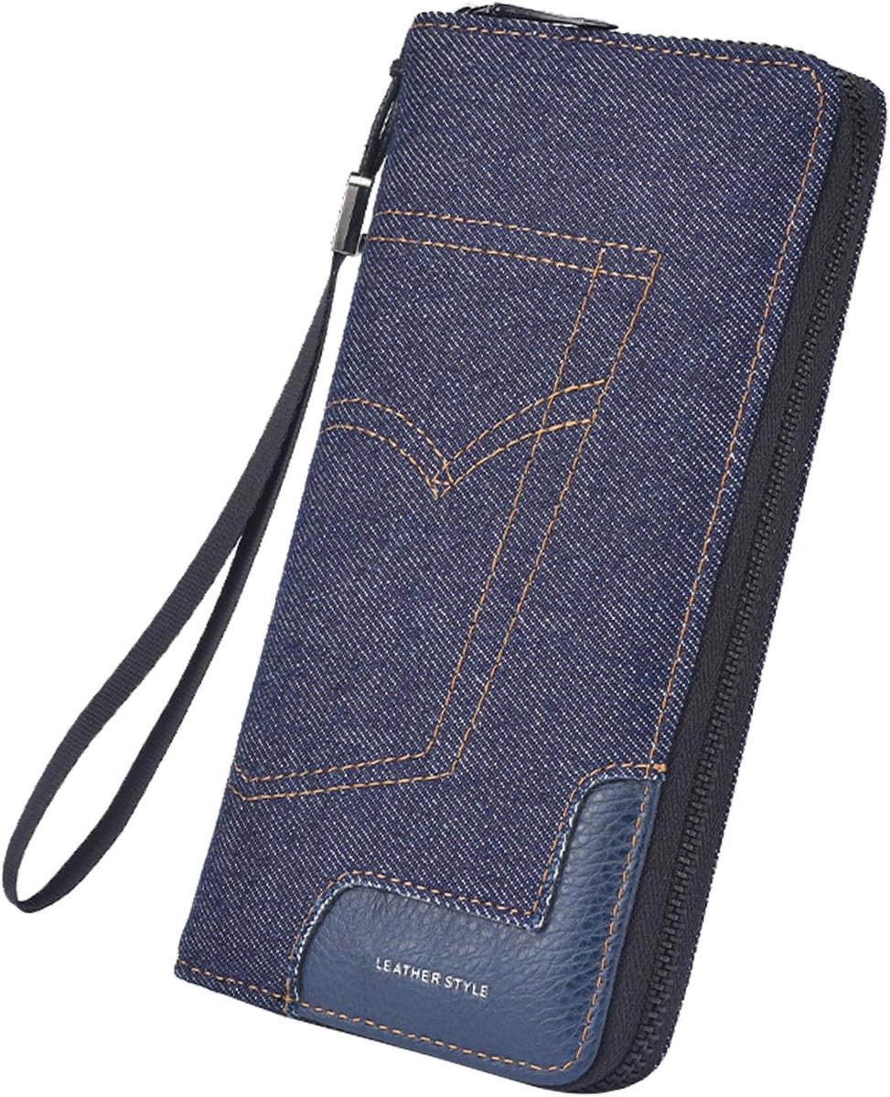 Heren Canvas Portemonnee - Lange Portemonnee - RFID Bescherming - Ideaal voor Organisatie - ShopVlot