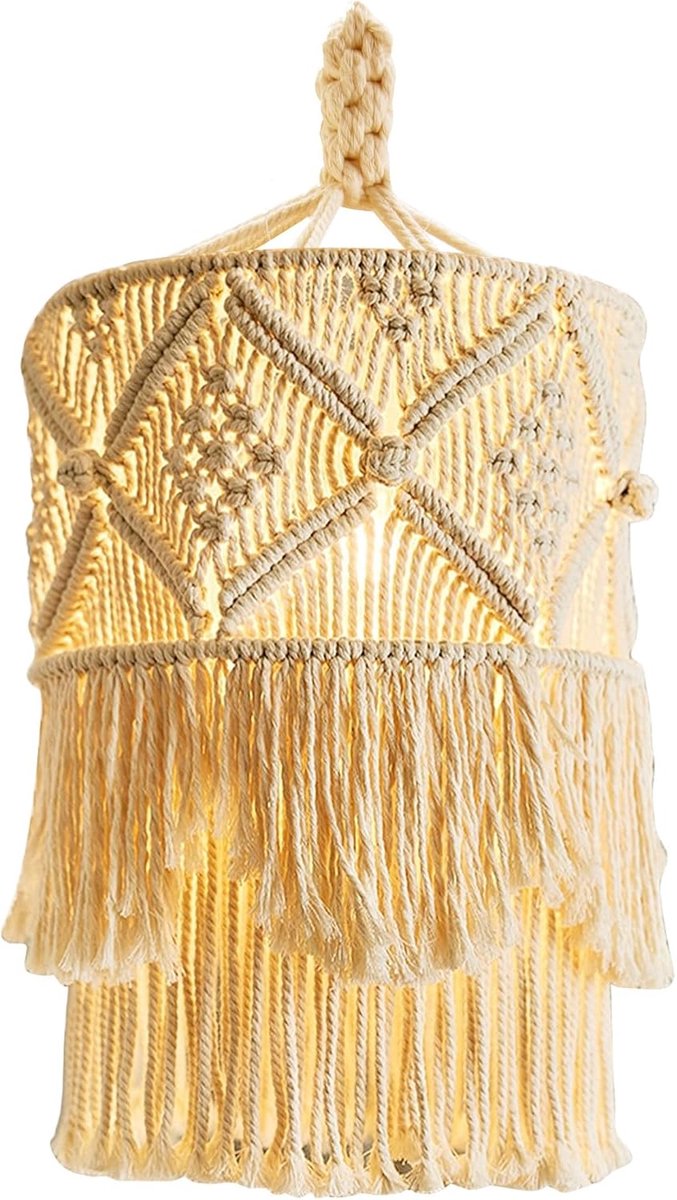 Handmade Tapestry Lampshade Bohemia Macrame Boho Decor Handmade Tassel Tapestry Background Head Part Wall Wallpaper - ShopVlot