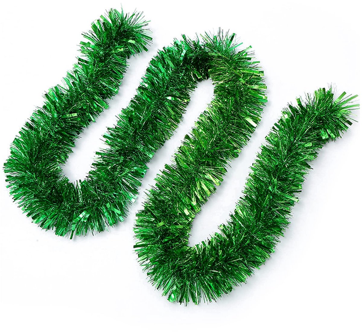 JSRHEEM 3 stuks kerstslinger, 2M kerstlametta slinger, metallic glanzende hangende decoratie voor kerstboom, krans - ShopVlot