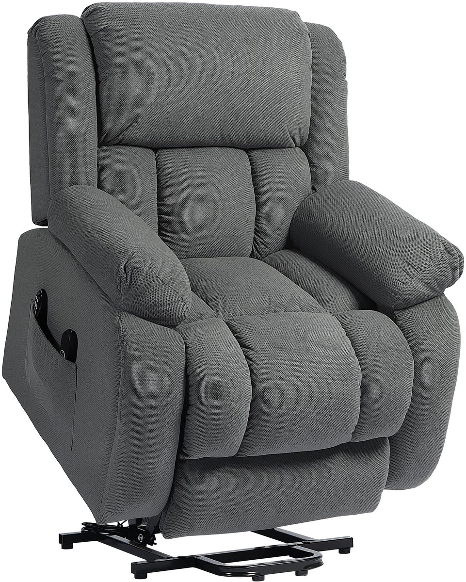 Homona Elektrische sta-opfauteuil met massage- en warmtefunctie - Met afstandsbediening en USB-poort - 93 x 104 x 100 cm - Grijs