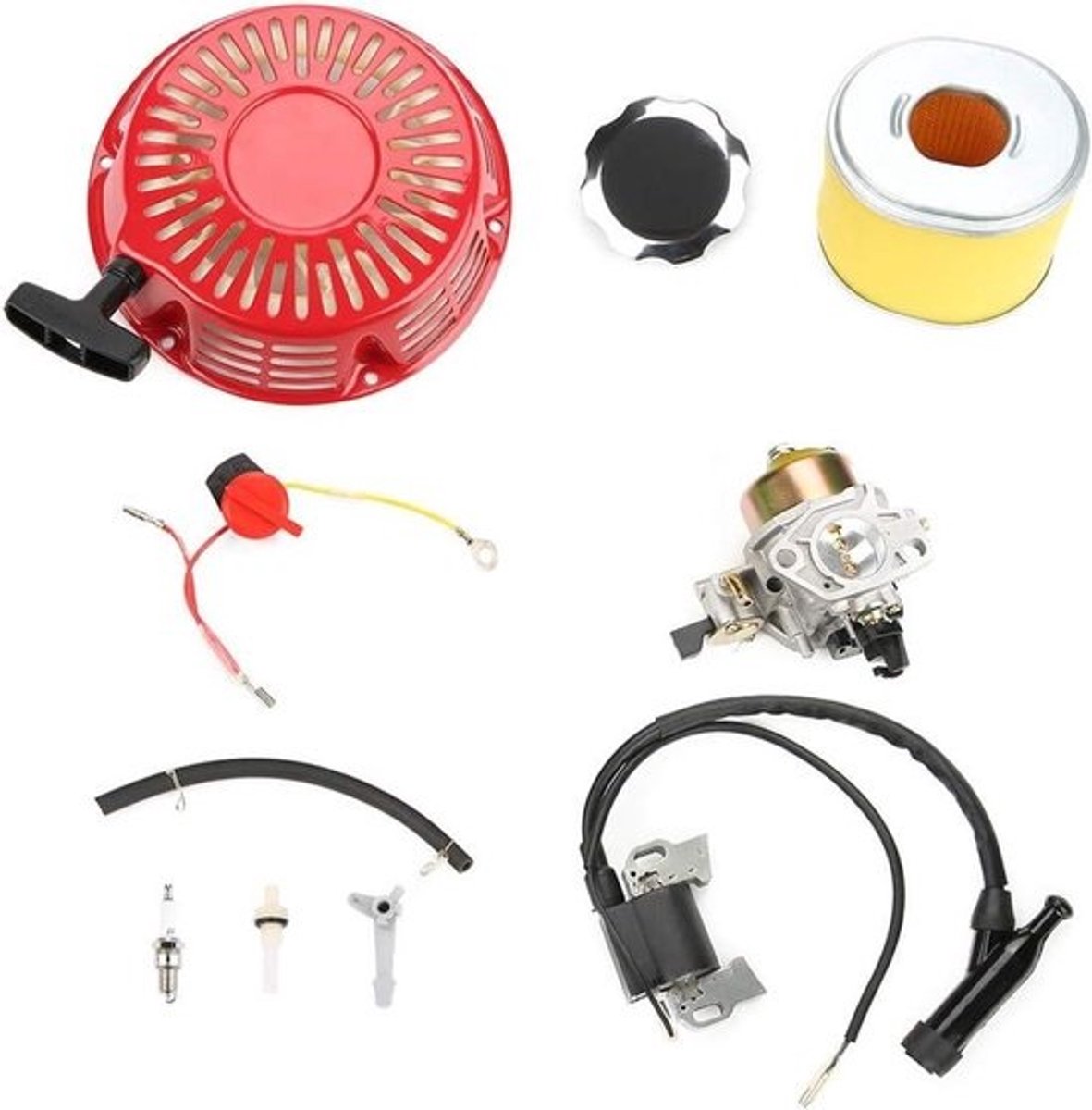 Motoronderdelen set - Voor GX340- en GX390-motoren - 9-delig - Bobine, bougie en luchtfilter - Compatibel - Benzine - Onderdelen - Onderhoud