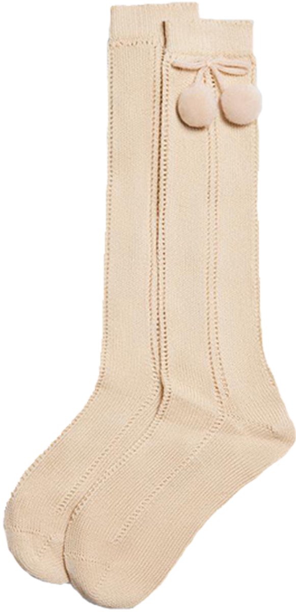 iN ControL 2pack jacquard kneesocks pompom - sand 27/30