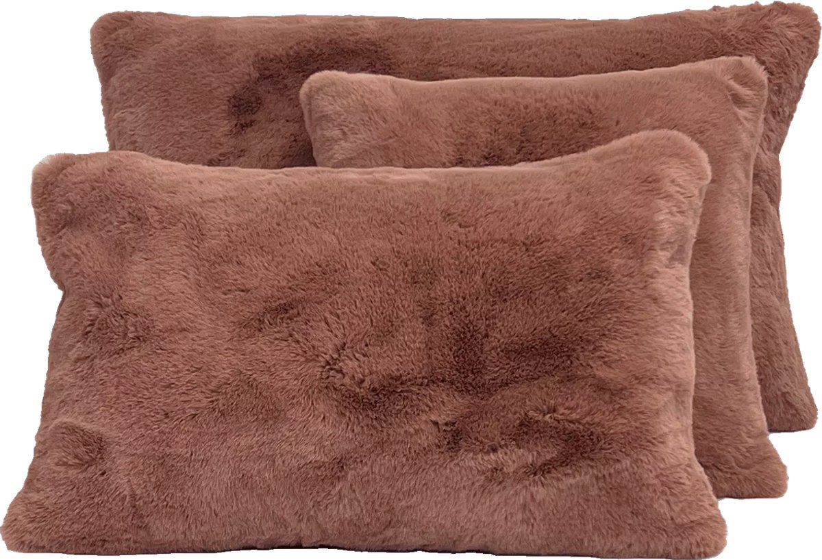 Chamonix kussen faux fur - mocaccino- 40x60 cm cm