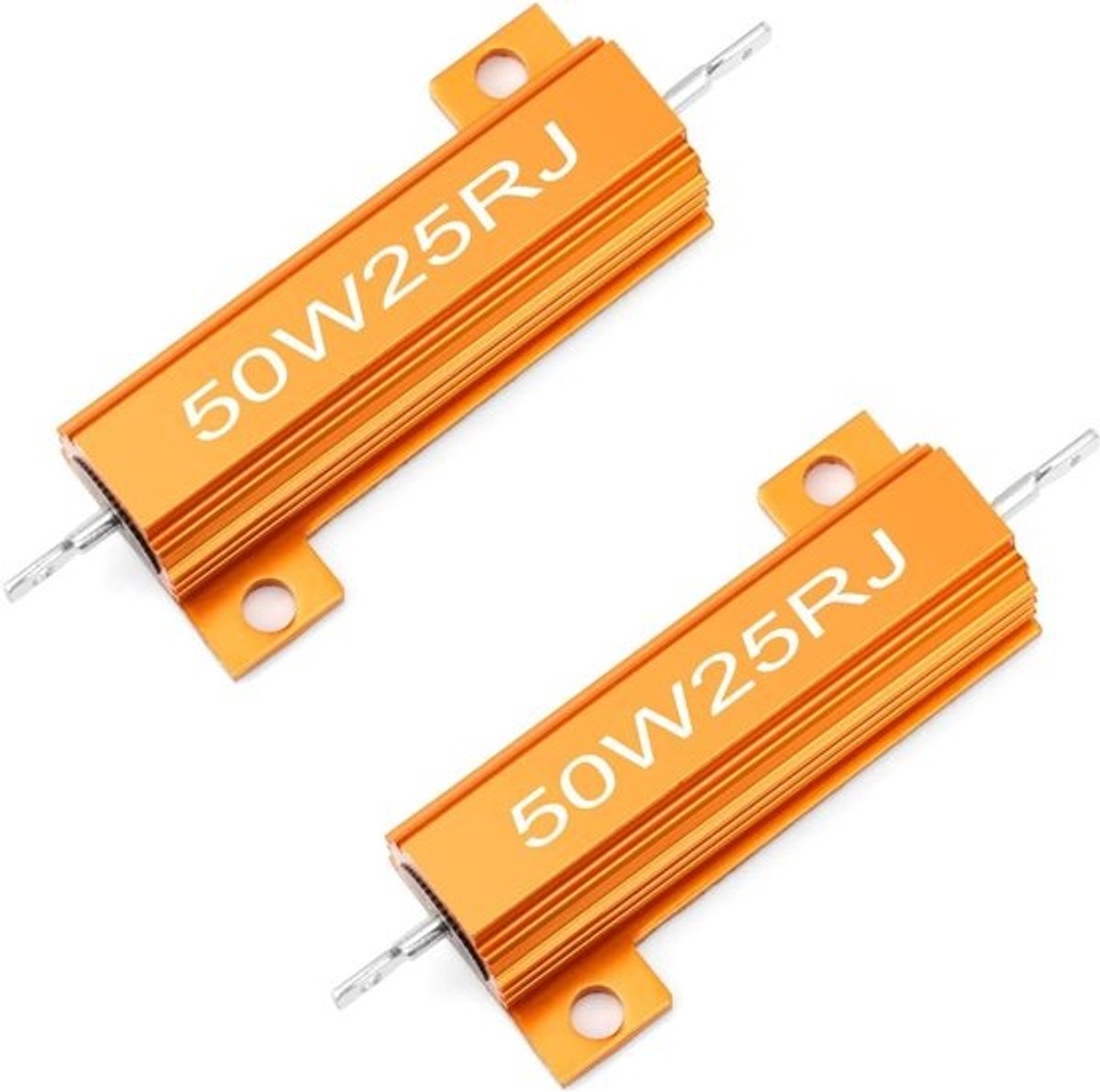 Draadgewikkelde weerstand - Aluminium behuizing - Elektronicaprojecten - 50W vermogen - 25 Ohm